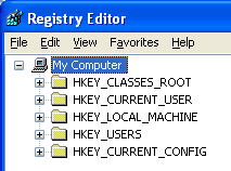 Registry key categories