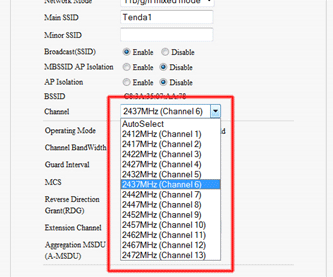 Tenda Channel List