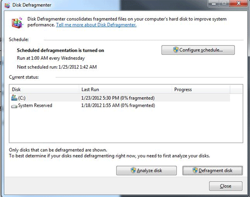 disk defragger for windows 7 Configure disk defragmenter schedule in windows 7 or vista tips.