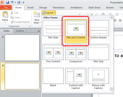 Micro Center - How to change the layout of a Slide in PowerPoint 2010