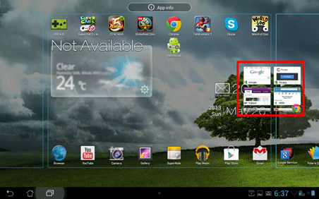 Android Bookmarks Position on Home Screen