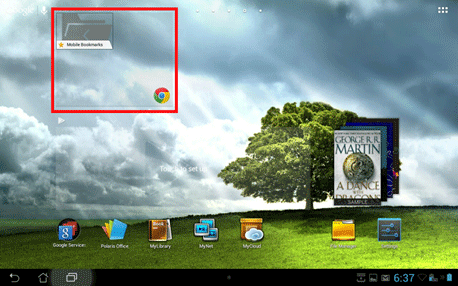 Android Bookmarks Position on Home Screen