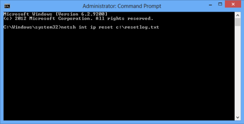 Prompt de comando do Windows 1 Redefinir processo