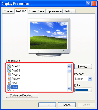 windows xp desktop background